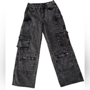 RISE supply co Washed Black Cargo Pants